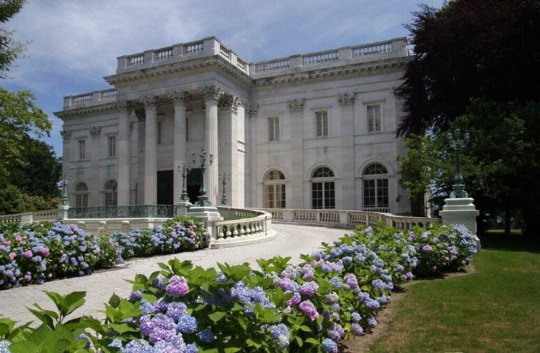 Inside Marble House in Newport, RI: Massive Bronze Doors, Ballroom Glamour, and Cliff Tea House