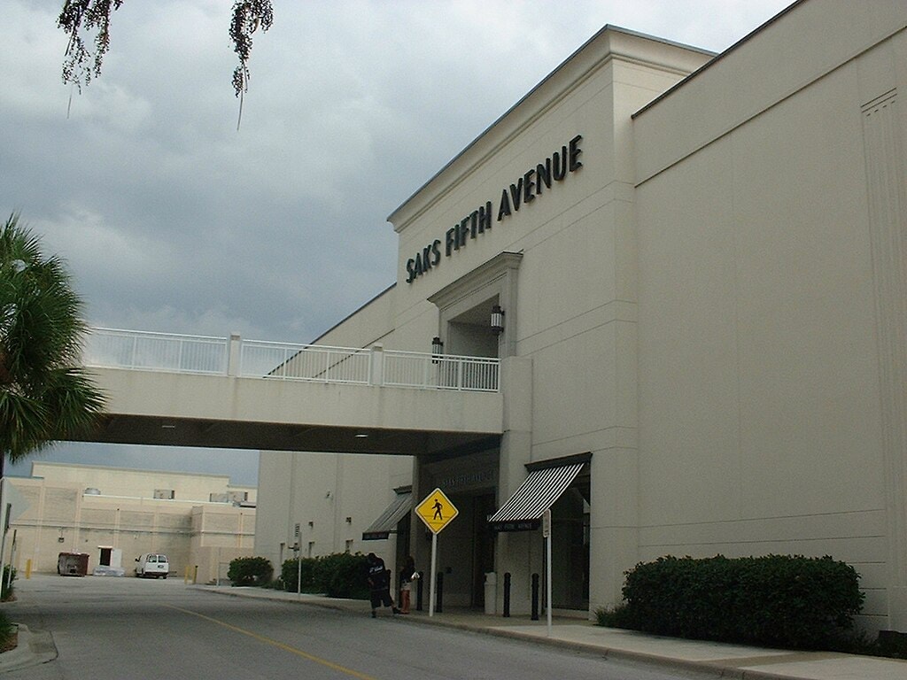 The Saks Fifth Avenue exterior at WestShore Plaza in Tampa