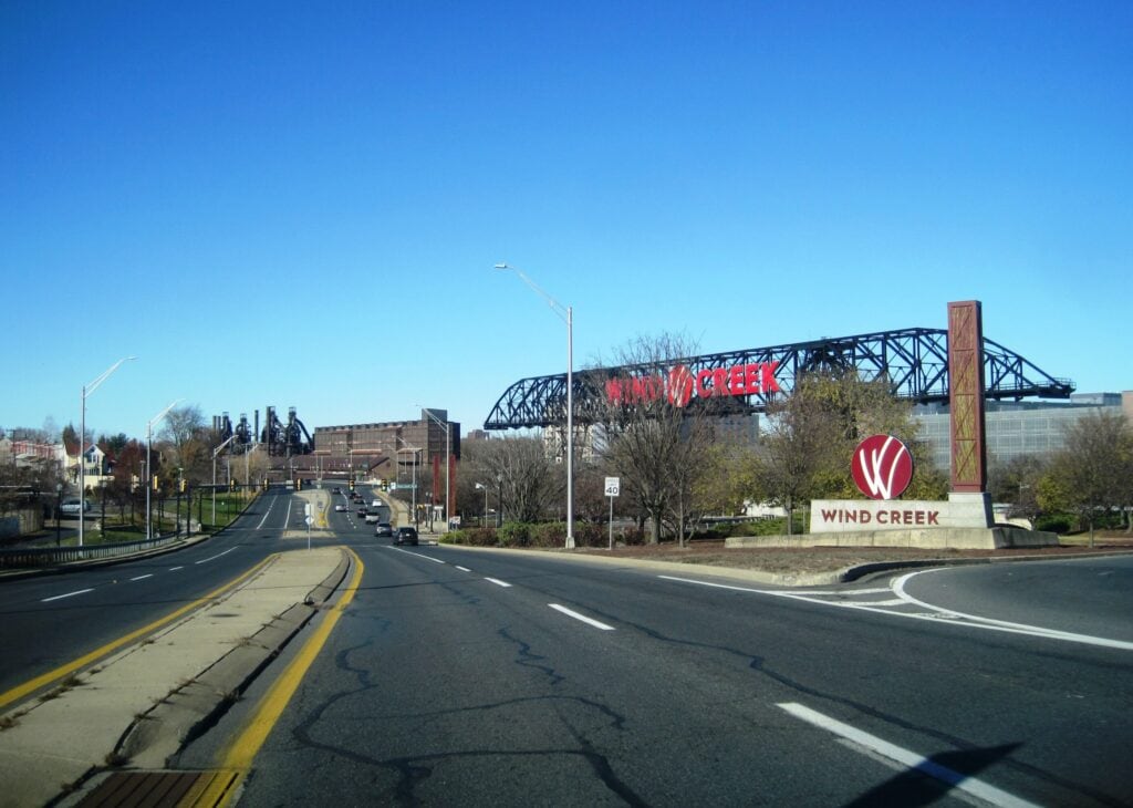 Inside The Outlets at Wind Creek Bethlehem, PA: Stores, Changes, History 9 Wind Creek Bethlehem entrance