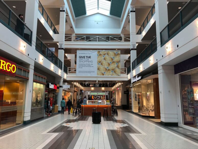 Anchorage 5th Avenue Mall opened with about 10 of 110 stores in an oil bust. 39 years later, this mall is still open in Anchorage, AK
