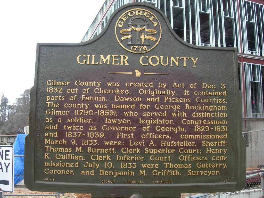 Gilmer County Historic Marker