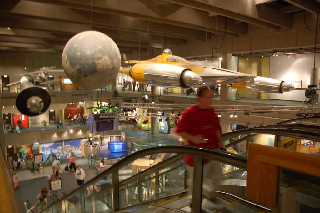 Boston Museum of Science: Star Wars Naboo fighter craft, with R2-D2