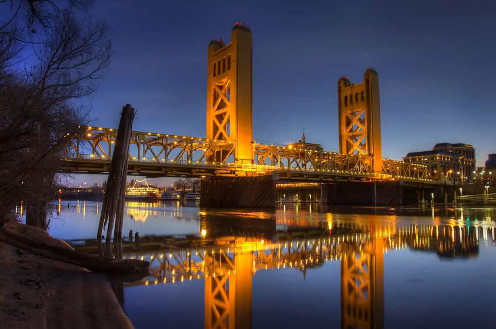 places to visit in Sacramento - Sunrise Over Sacramento's Tower Bridge