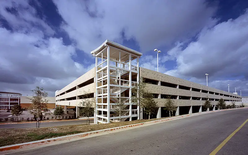 The parking deck at The Parks Mall At Arlington