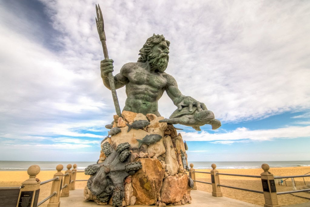 King Neptune Statue - unusual places to visit in Virginia Beach, VA