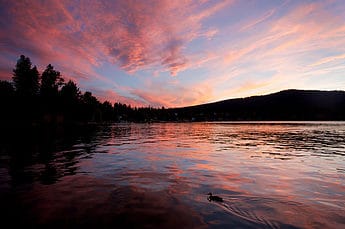 Whitefish Lake (Montana) at sunset